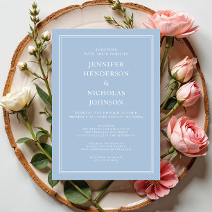 Moderne Elegante Powder Blue Virtual Wedding Einladung