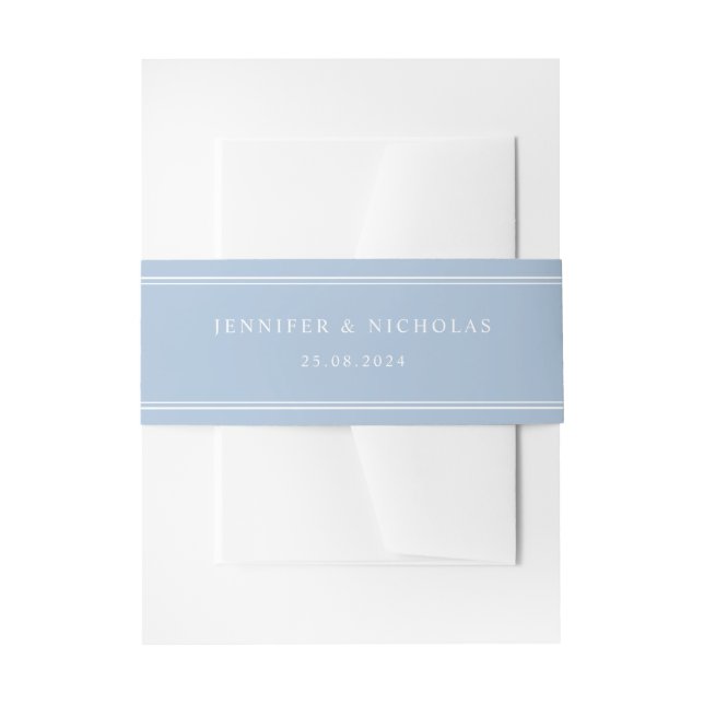 Moderne Elegante Powder Blue Wedding Einladungsbanderole (Vorderseite Beispiel)