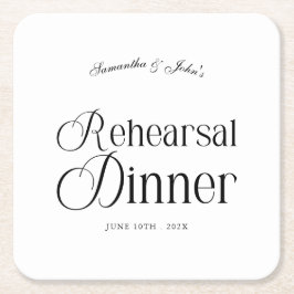 Moderne elegante Probe des Hochzeitsessens Rechteckiger Pappuntersetzer