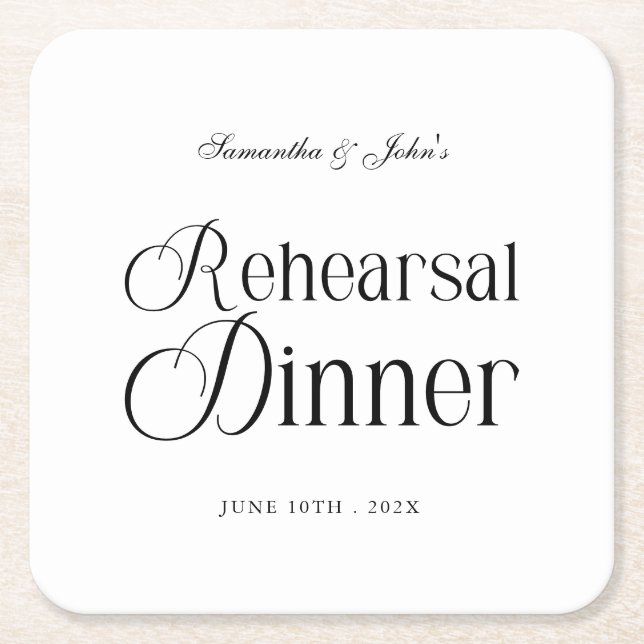 Moderne elegante Probe-Dinnerparty Rechteckiger Pappuntersetzer (Vorderseite)