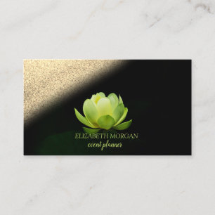 Moderne elegante professionelle grüne Lotus-Gold-B Visitenkarte