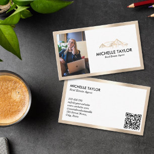 Moderne elegante professionelle Immobilien-Foto-QR Visitenkarte