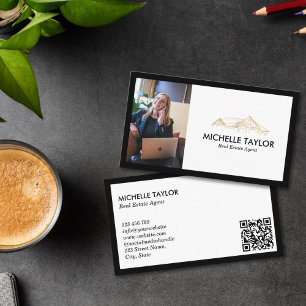 Moderne elegante professionelle Immobilien-Foto-QR Visitenkarte