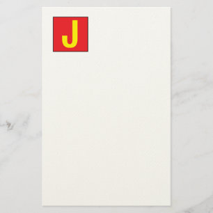Moderne elegante professionelle Monogramm Rot Gelb Briefpapier