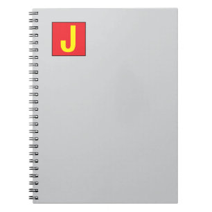 Moderne elegante professionelle Monogramm Rot Gelb Notizblock
