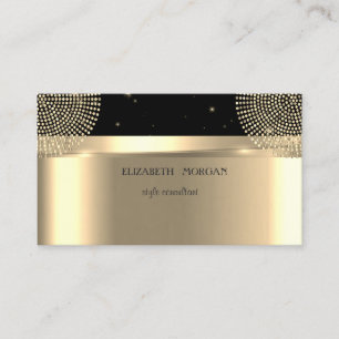 Moderne Elegante Professionelle Punkte  Gold, Schw Visitenkarte