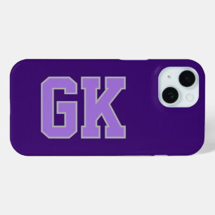 Moderne elegante purpur-graue Monogramm-Initialen Case-Mate iPhone Hülle