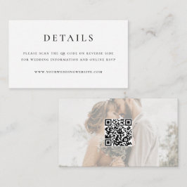 Moderne elegante QR-Code-Hochzeits-Minikarte Begleitkarte