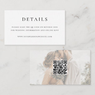 Moderne elegante QR-Code-Hochzeits-Minikarte Begleitkarte