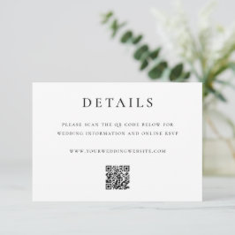 Moderne elegante QR-Code-Hochzeitsdetails Begleitkarte