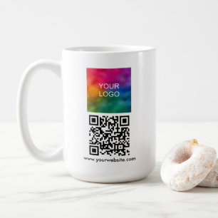 Moderne elegante QR-Code-Upload-Logo-Vorlage Kaffeetasse