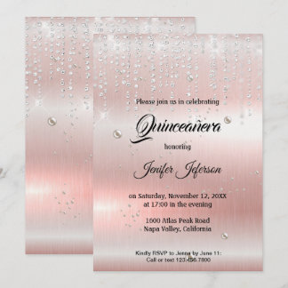 Moderne elegante Quinceanera Einladung