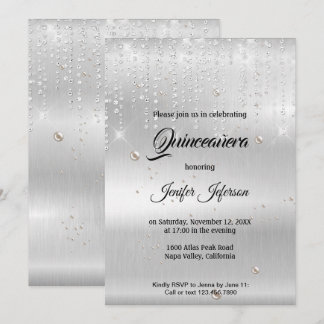 Moderne elegante Quinceanera Einladung