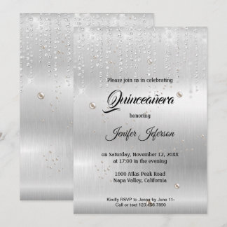 Moderne elegante Quinceanera Einladung