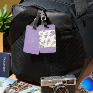 Moderne elegante Reise-Soft-Mauve-Blumen Gepäckanhänger