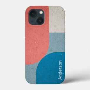 Moderne elegante Retro-Linien-Monogramm Case-Mate iPhone Hülle