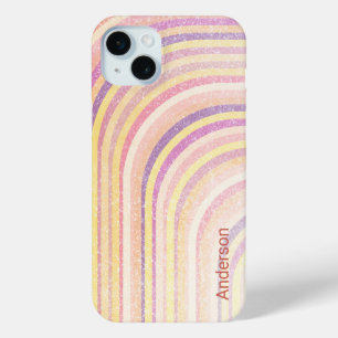 Moderne elegante Retro-Linien-Monogramm Case-Mate iPhone Hülle