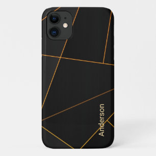 Moderne elegante Retro-Linien-Monogramm Case-Mate iPhone Hülle