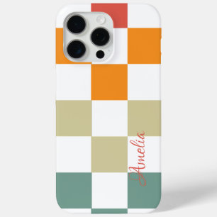 Moderne elegante Retro-Linien-Monogramm Case-Mate iPhone Hülle