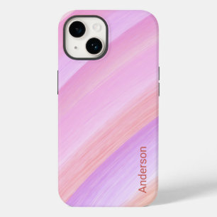 Moderne elegante Retro-Linien-Monogramm Case-Mate iPhone 14 Hülle