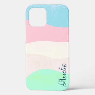 Moderne elegante Retro-Linien-Monogramm Case-Mate iPhone Hülle