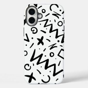 Moderne elegante Retro-Linien-Monogramm iPhone 16 Plus Hülle