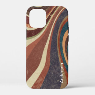 Moderne elegante Retro-Linien-Monogramm Case-Mate iPhone Hülle