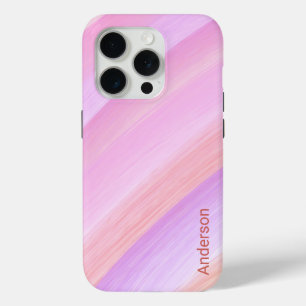 Moderne elegante Retro-Linien-Monogramm Case-Mate iPhone Hülle