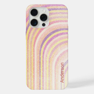 Moderne elegante Retro-Linien-Monogramm iPhone 15 Pro Max Hülle