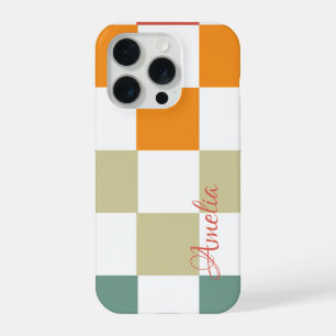 Moderne elegante Retro-Linien-Monogramm iPhone 15 Pro Hülle
