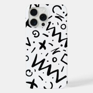 Moderne elegante Retro-Linien-Monogramm iPhone 15 Pro Max Hülle