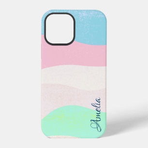 Moderne elegante Retro-Linien-Monogramm iPhone 12 Pro Hülle