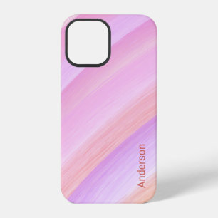 Moderne elegante Retro-Linien-Monogramm iPhone 12 Pro Hülle
