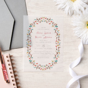 Moderne Elegante Romantische Florale Kranz Hochzei