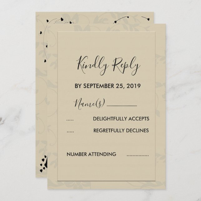 Moderne Elegante romantische UAWG Einladung (Vorne/Hinten)