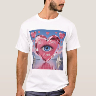 Moderne elegante romantische Valentinstag-Liebesge T-Shirt