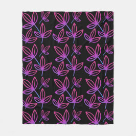 Moderne elegante rosa Blätter Fleecedecke