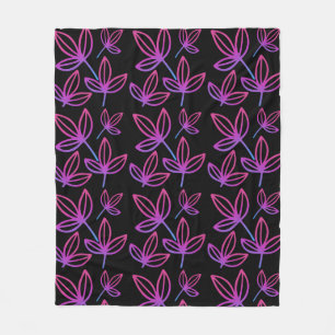 Moderne elegante rosa Blätter Fleecedecke