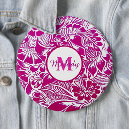 moderne, elegante rosa botanische, florale Technik Button