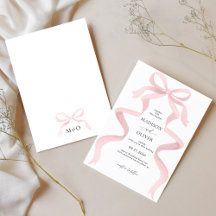 Moderne elegante Rosa-Bow-Monogramm-Hochzeit