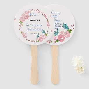 Moderne elegante rosa Flora mit Schmetterling Fächer
