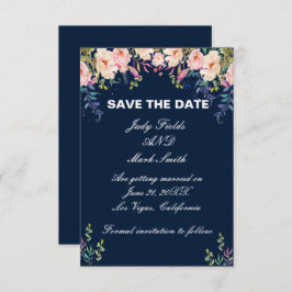 Moderne Elegante Rosa Flora Save the Date Karte