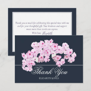 Moderne elegante rosa florale Dankeskarten für die Dankeskarte