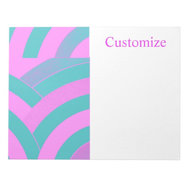 moderne, elegante, rosa/grüne Chevrons Notizblock (Vorderseite)