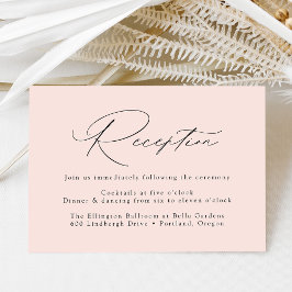 Moderne, elegante, rosa Hochzeitsempfehlung Begleitkarte