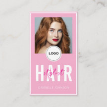 Moderne elegante rosa Logo QR-Code Friseur
