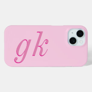 Moderne elegante rosa Monogramm-Initialen Case-Mate iPhone Hülle