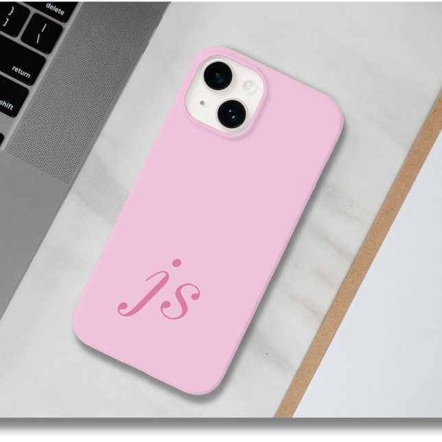 Moderne elegante rosa Monogramm-Initialen Case-Mate iPhone Hülle (Von Creator hochgeladen)