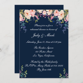 Moderne Elegante Rosa Probe Abendessen Einladung