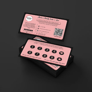 Moderne elegante Rosa-Salon-Logokombination Treuekarte